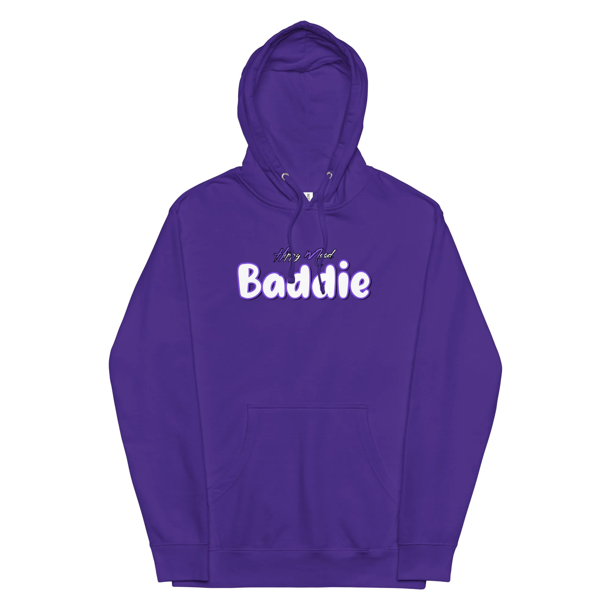 Purple Baddie Print Pullover Hoodie