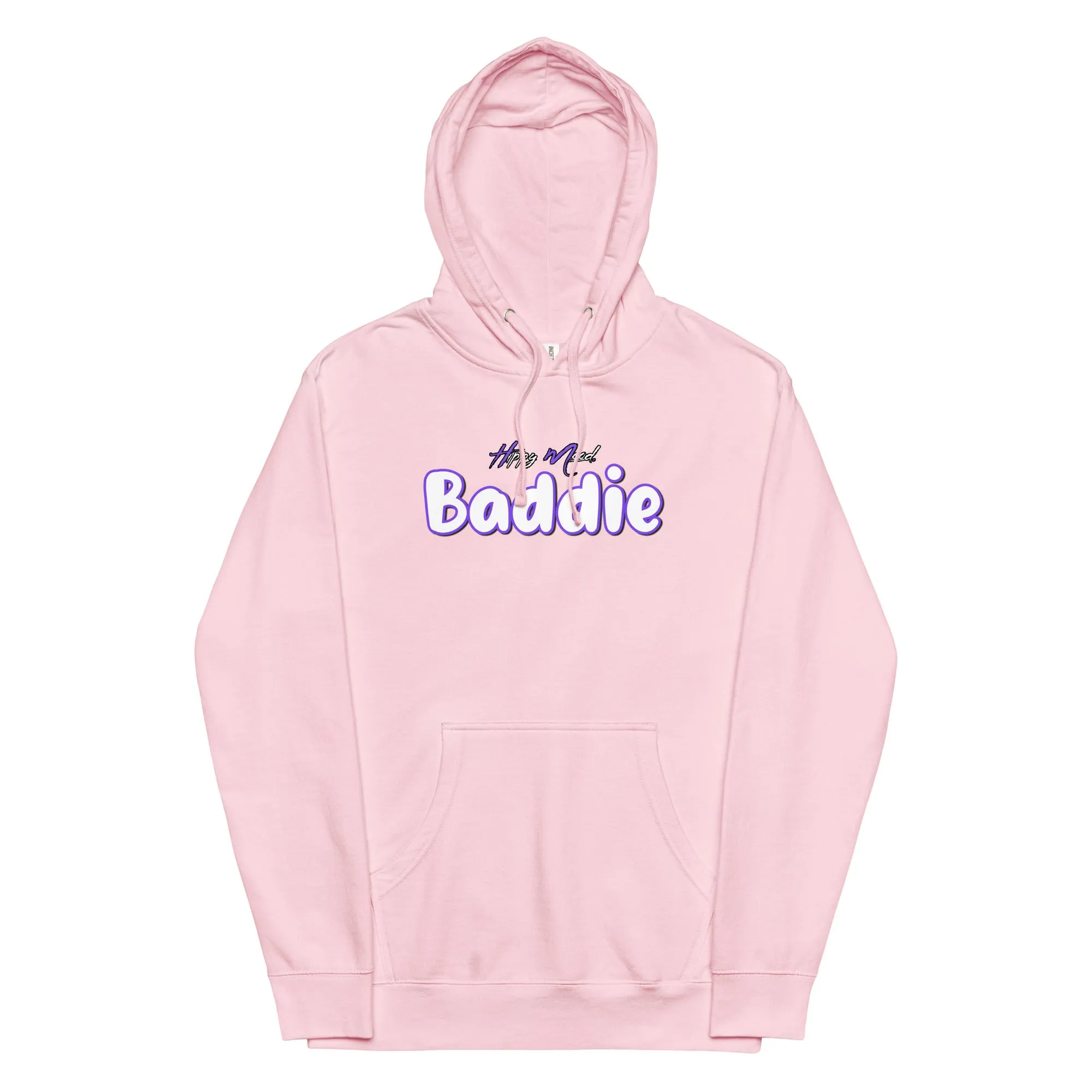 Purple Baddie Print Pullover Hoodie