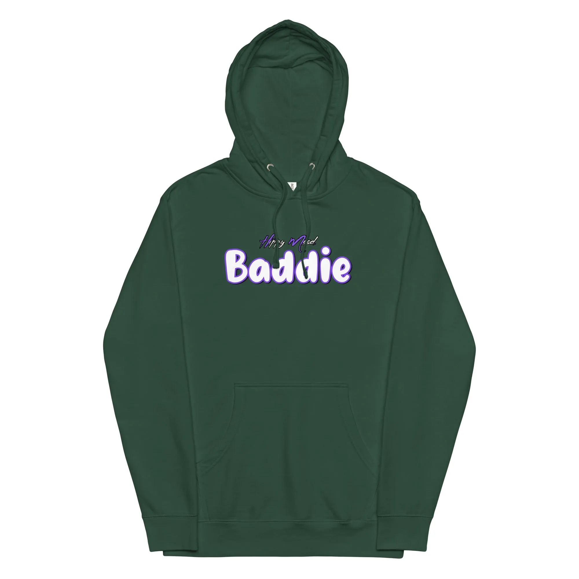 Purple Baddie Print Pullover Hoodie