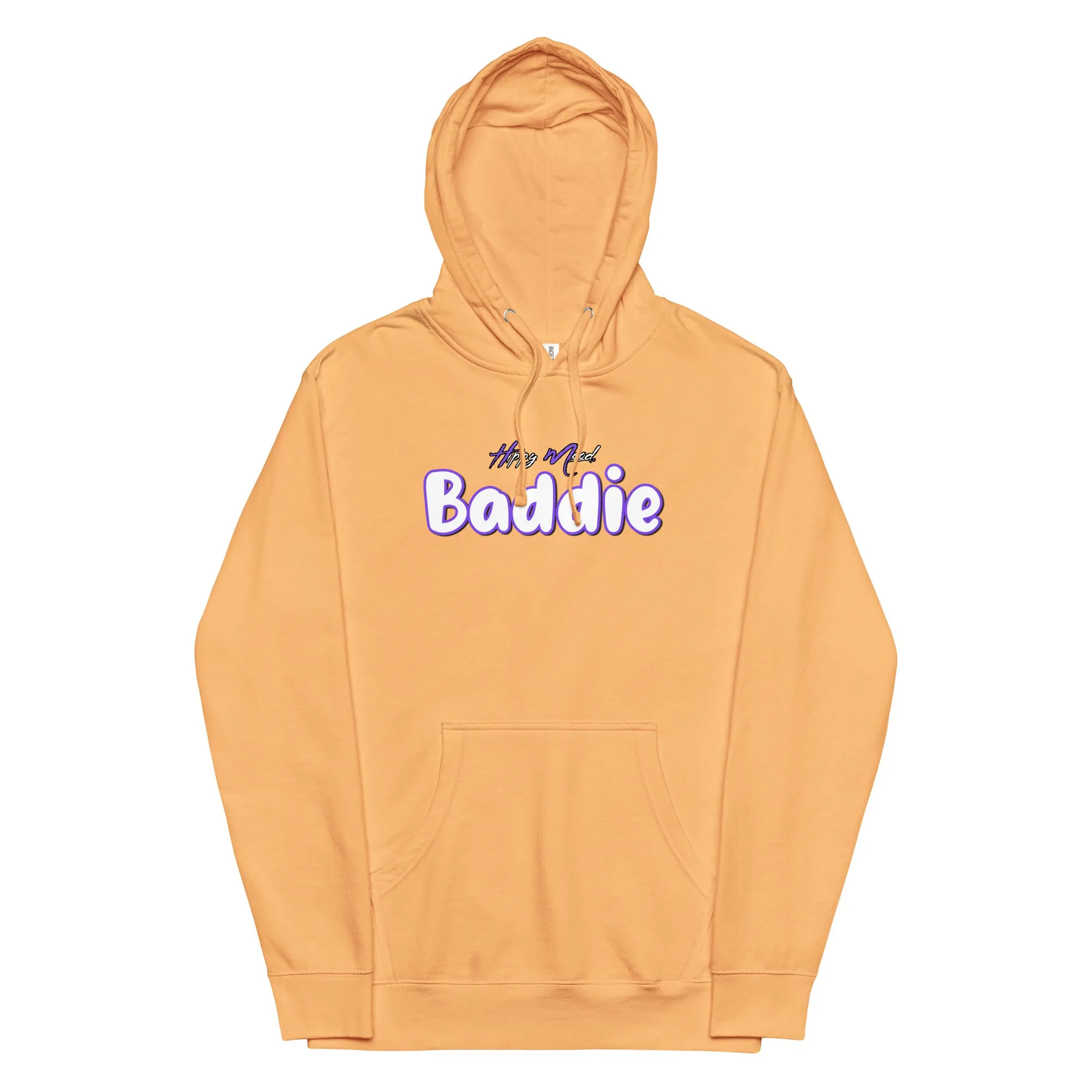 Purple Baddie Print Pullover Hoodie