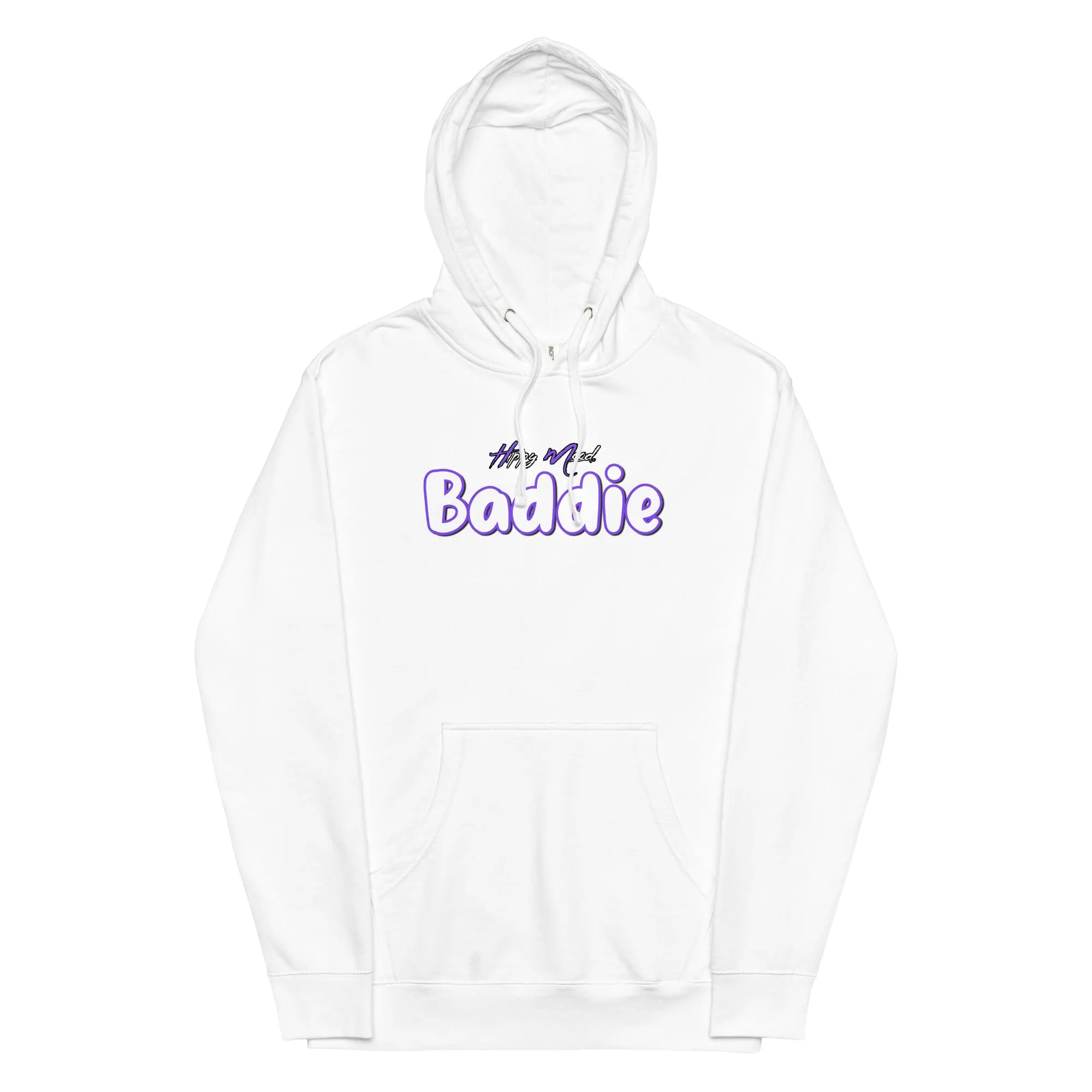 Purple Baddie Print Pullover Hoodie