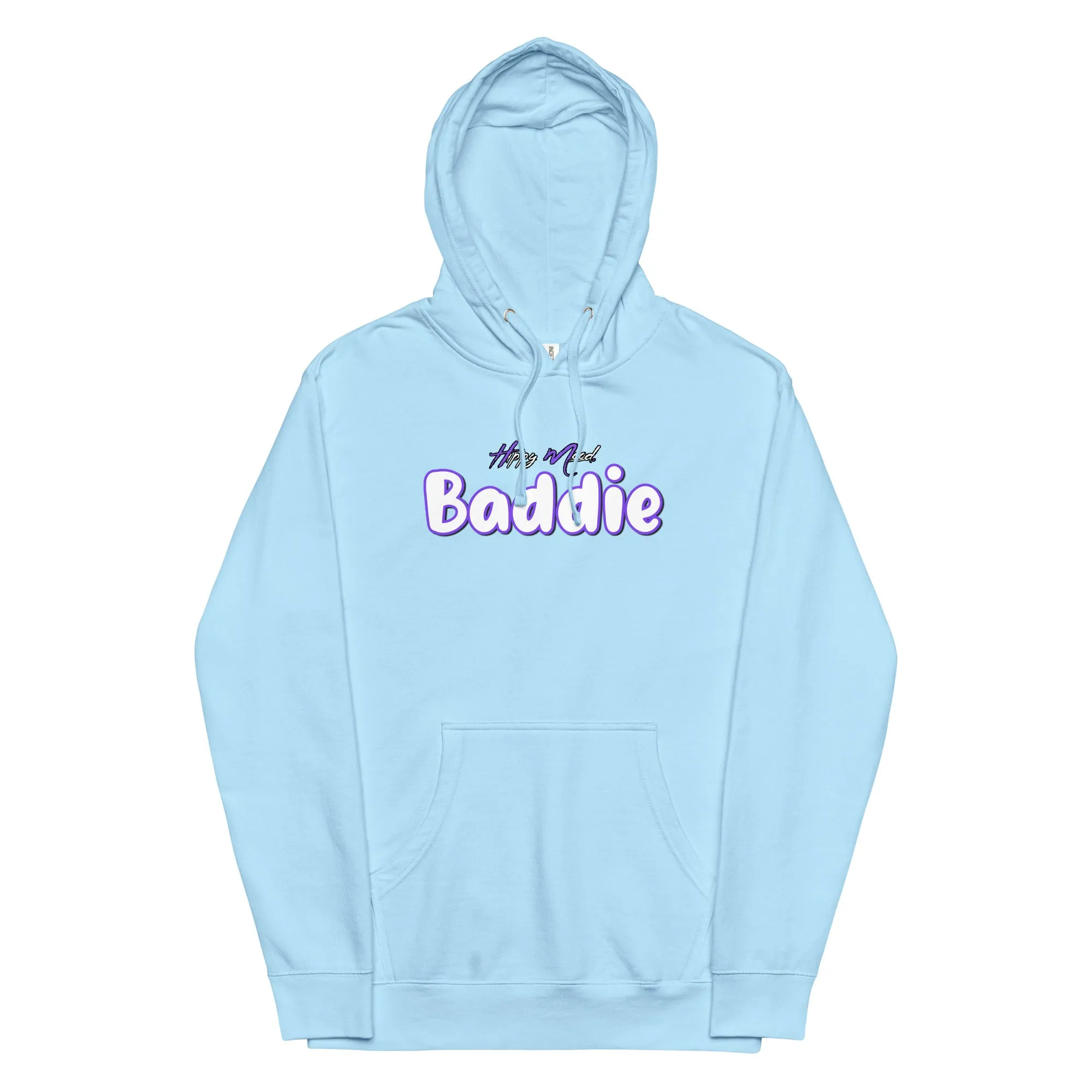 Purple Baddie Print Pullover Hoodie