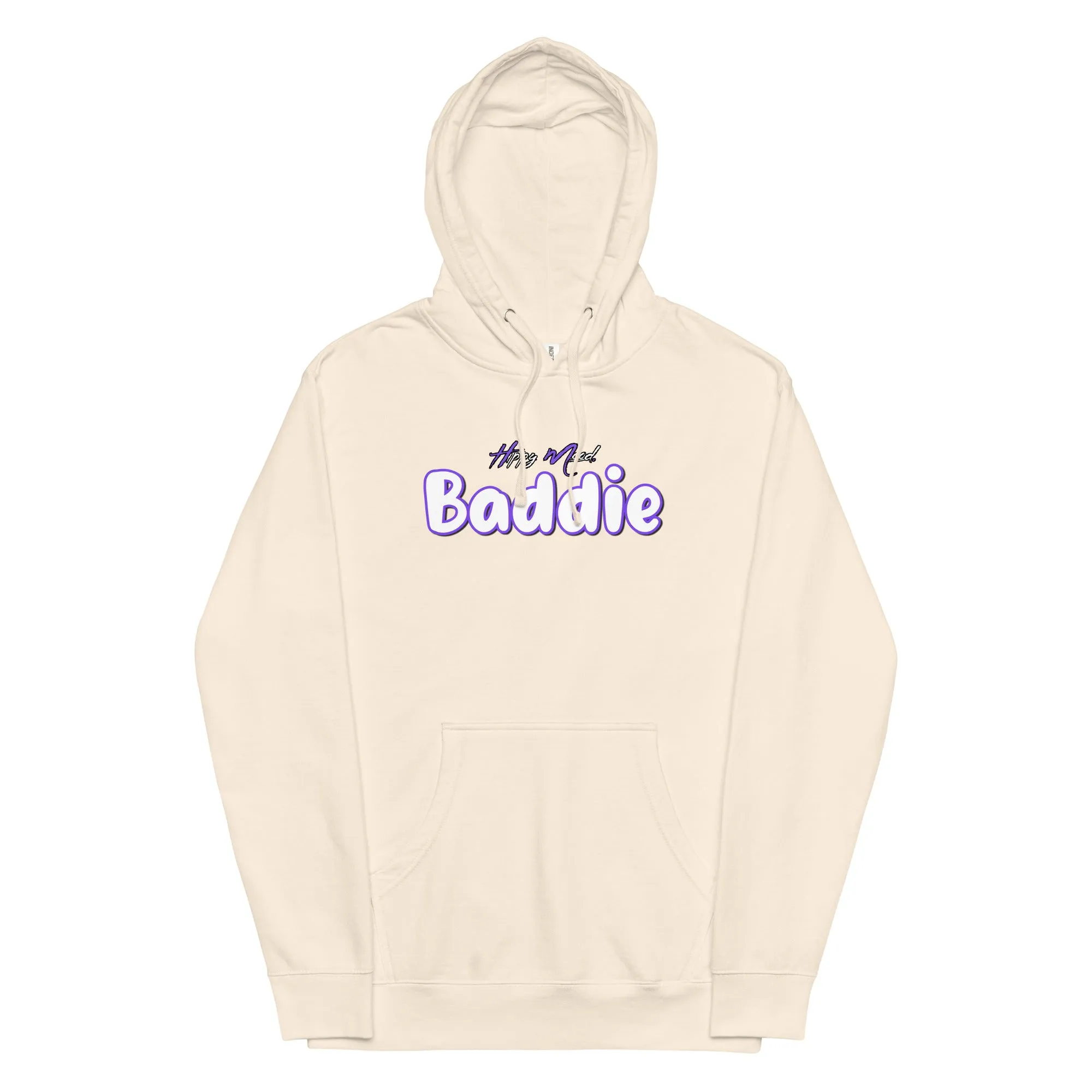 Purple Baddie Print Pullover Hoodie