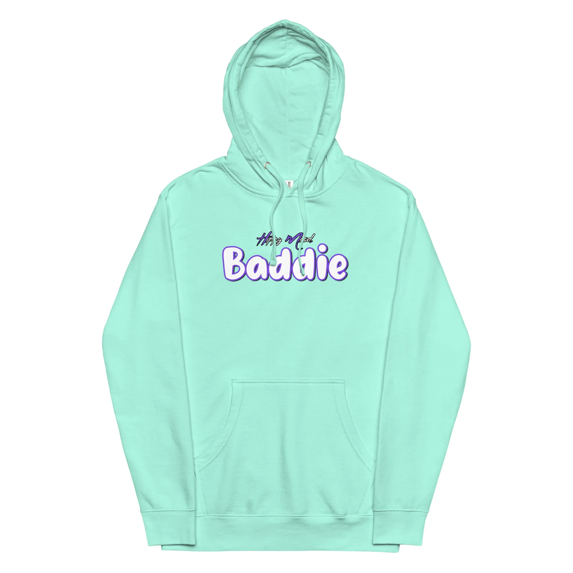 Purple Baddie Print Pullover Hoodie