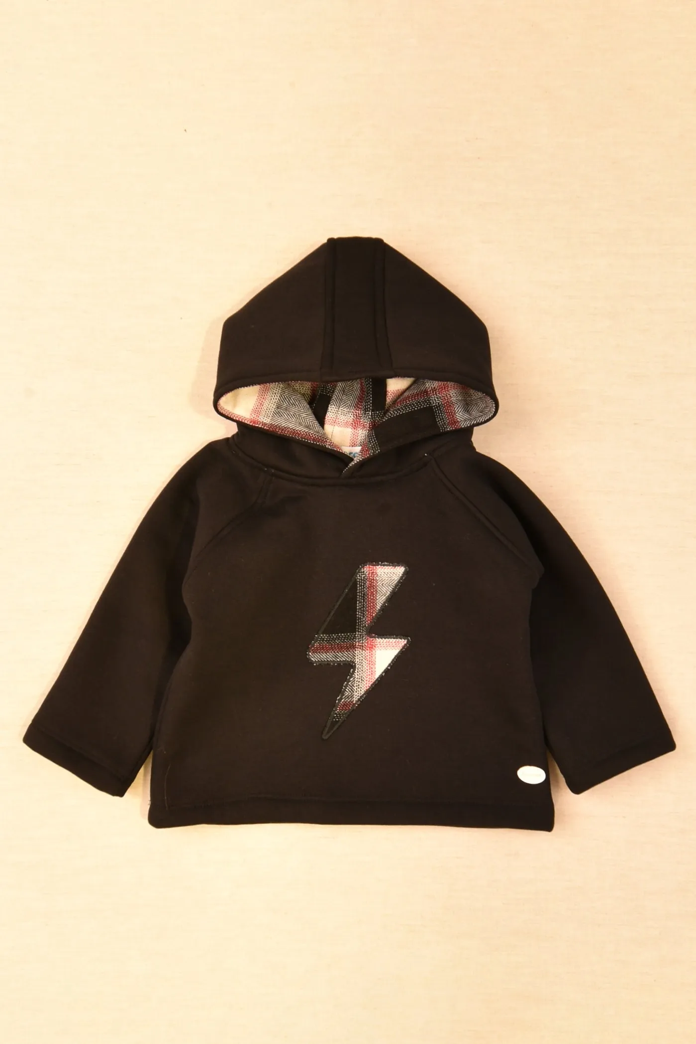 "Harlem" Black Tartan Lightning Bolt Hoodie