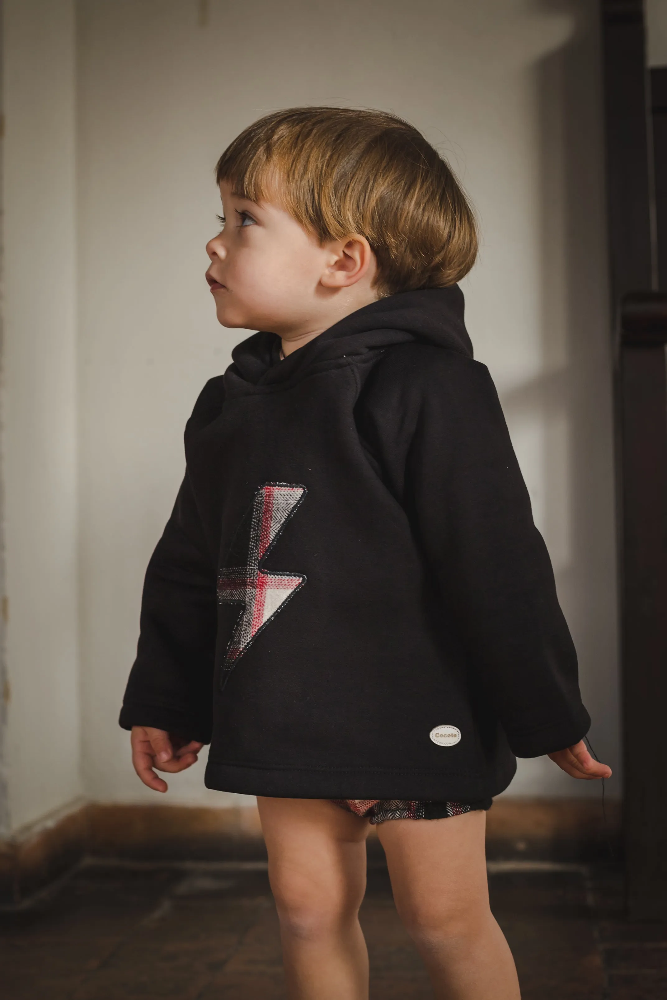 "Harlem" Black Tartan Lightning Bolt Hoodie