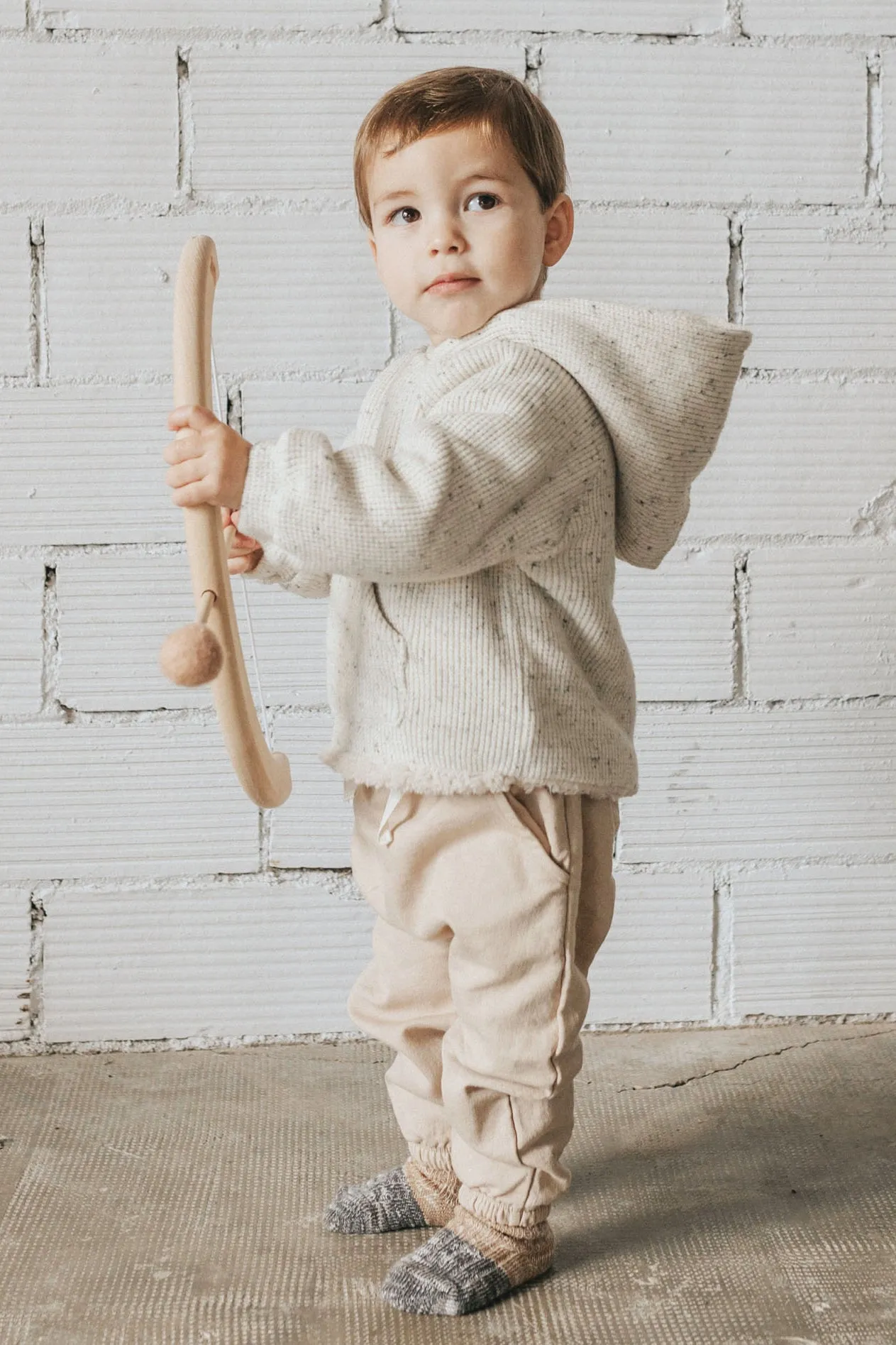 "Moby" Grey Marl Sherpa Lined Hoodie