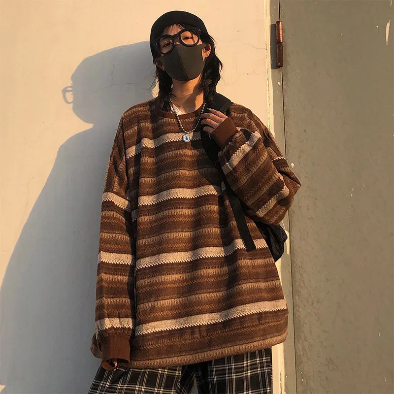 "STRIPED" PULLOVER N091610