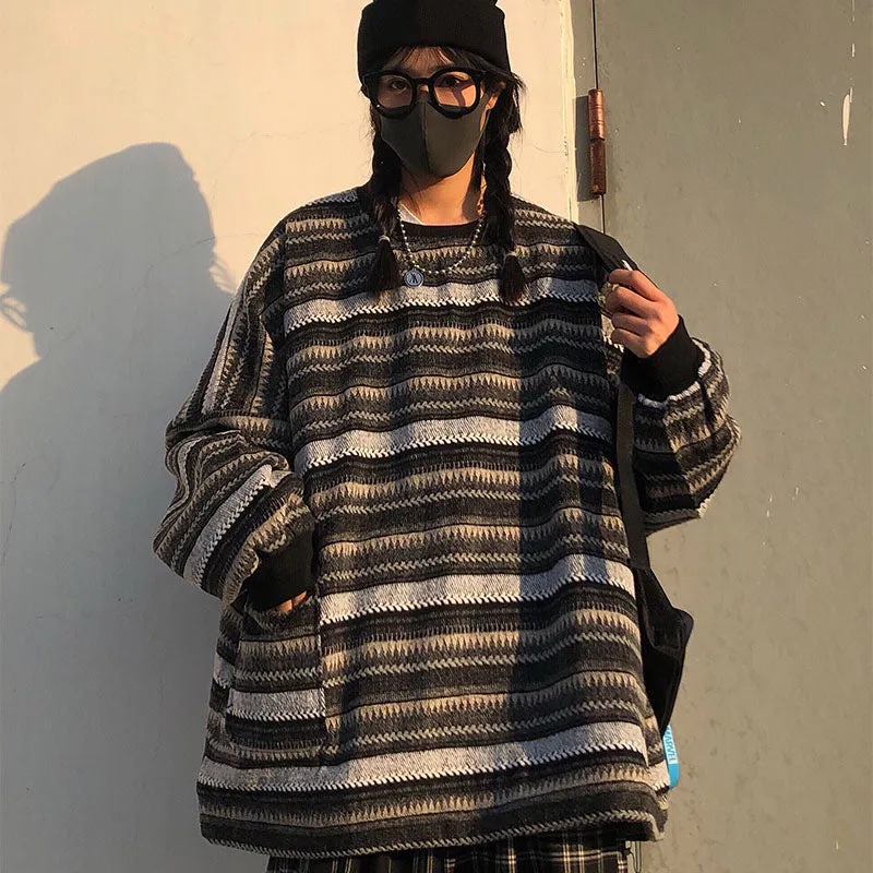 "STRIPED" PULLOVER N091610