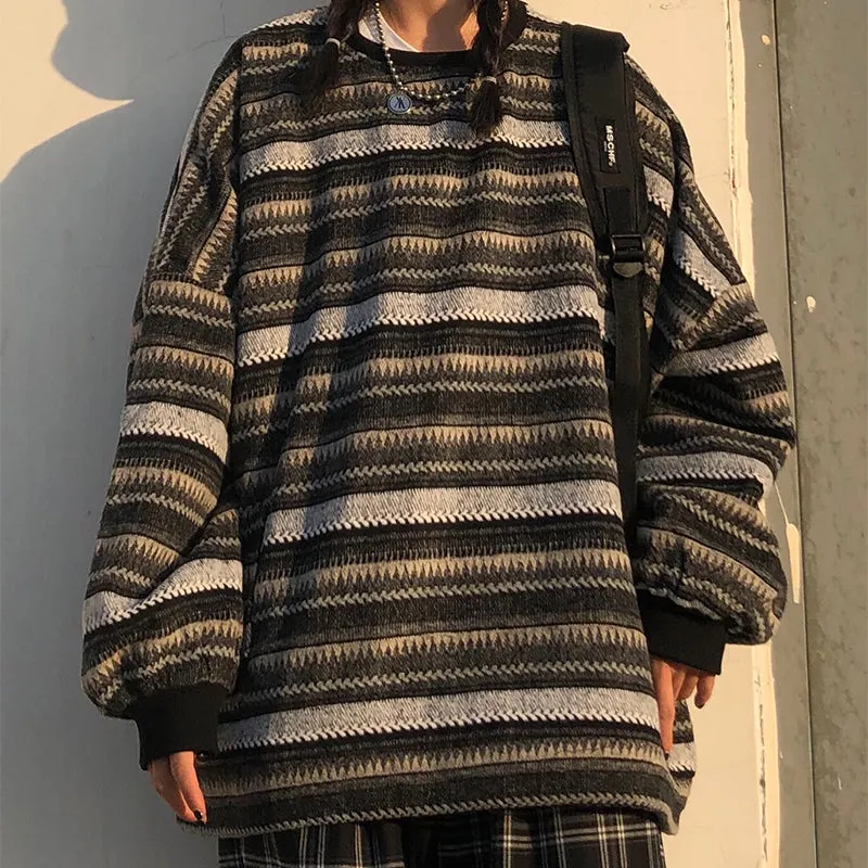 "STRIPED" PULLOVER N091610