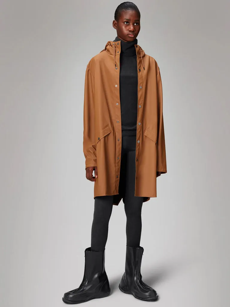 Rains Long Jacket in Rust