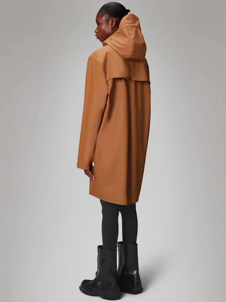 Rains Long Jacket in Rust