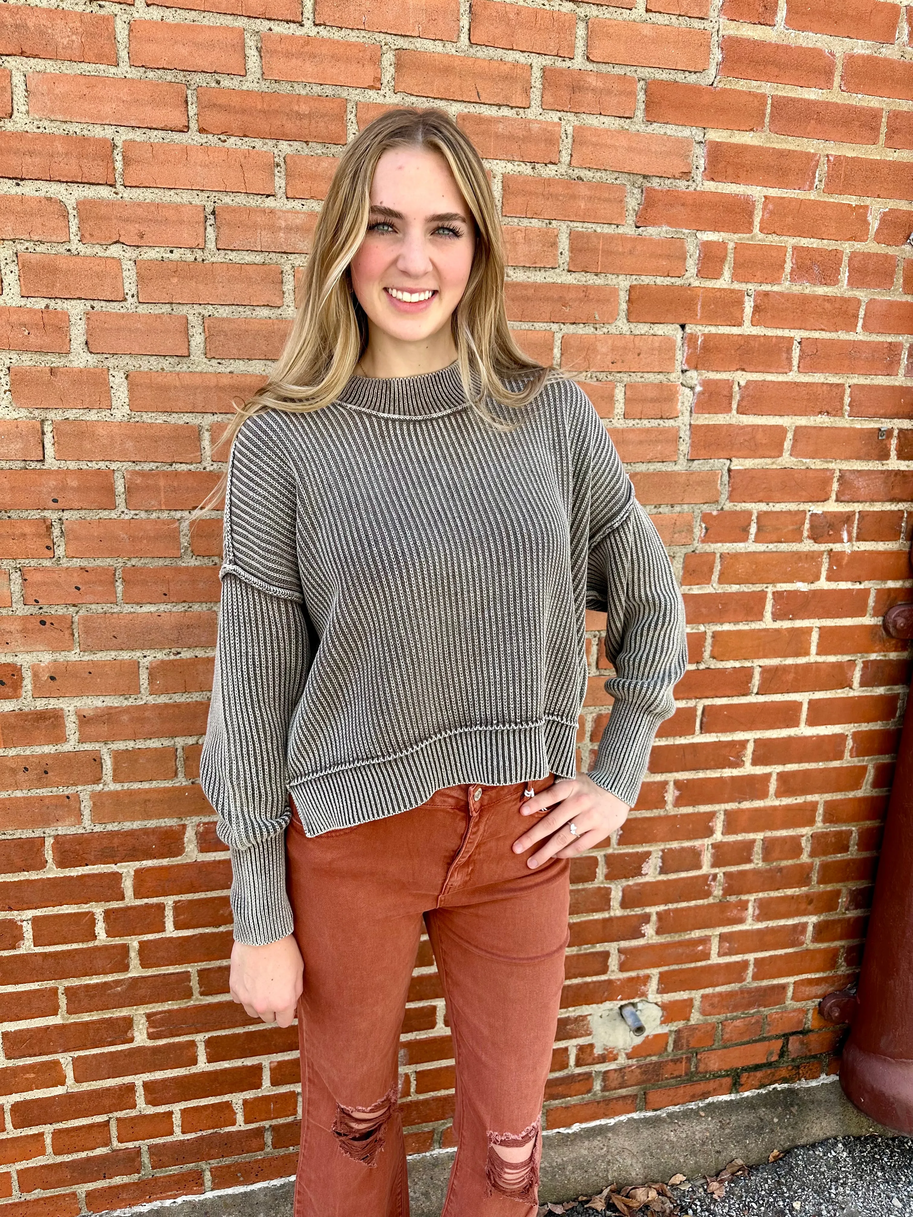 Ready to Chill Ribbed Sweater: Mocha