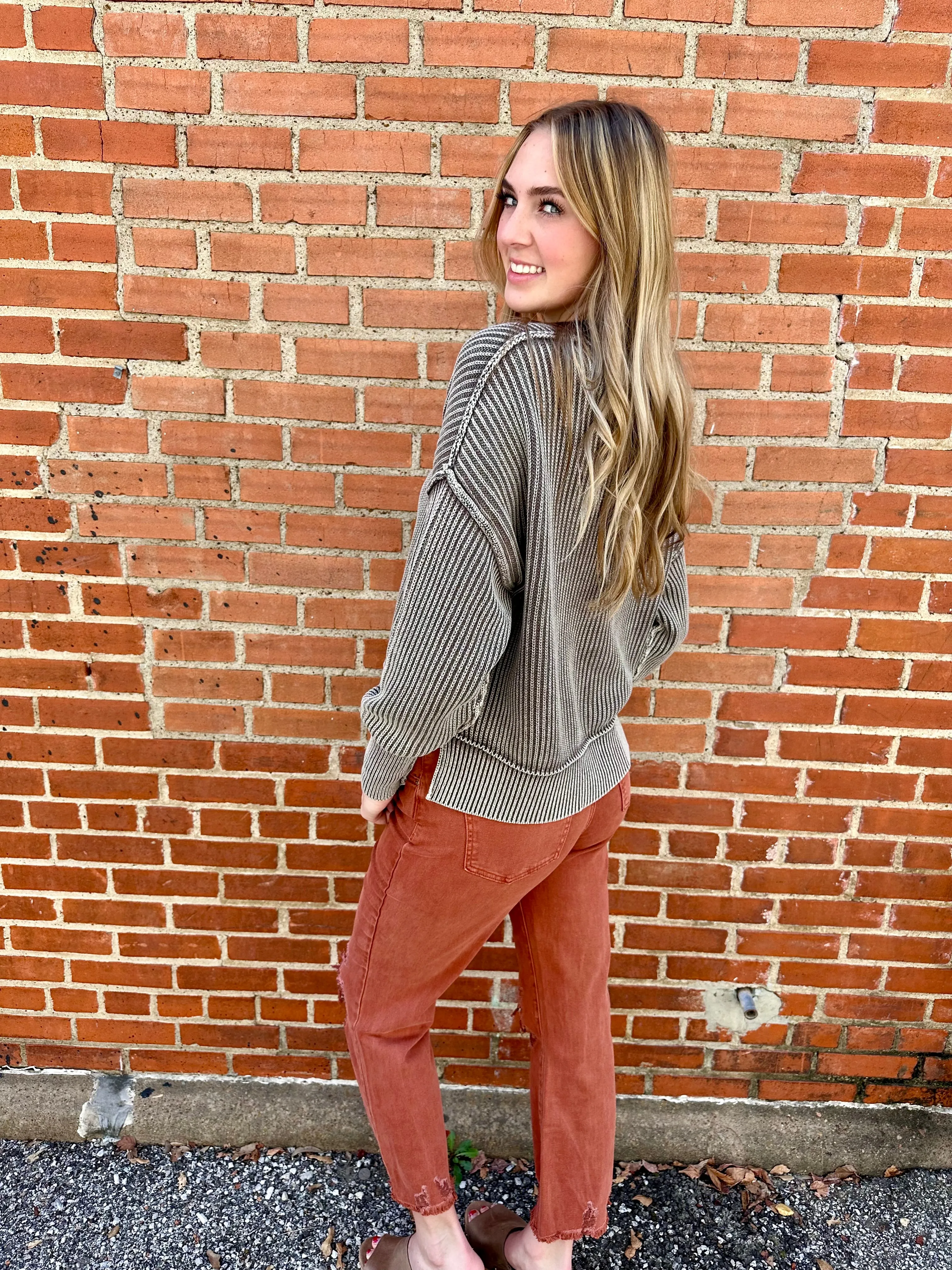 Ready to Chill Ribbed Sweater: Mocha