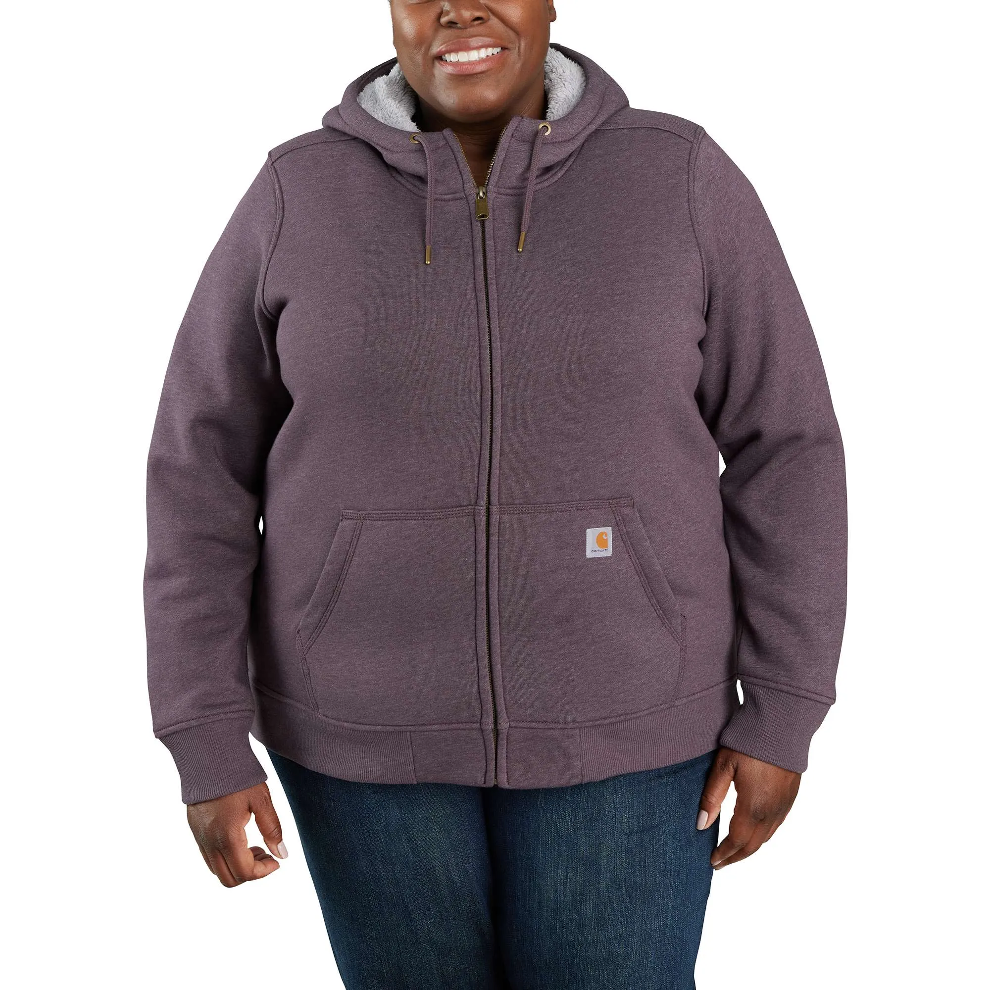 Relaxed Fit Midweight Sherpa Lined Full Zip Sweatshirt