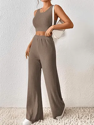 Ribbed Knit Pajama Set