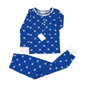 Royal & White Girl's PJ Set