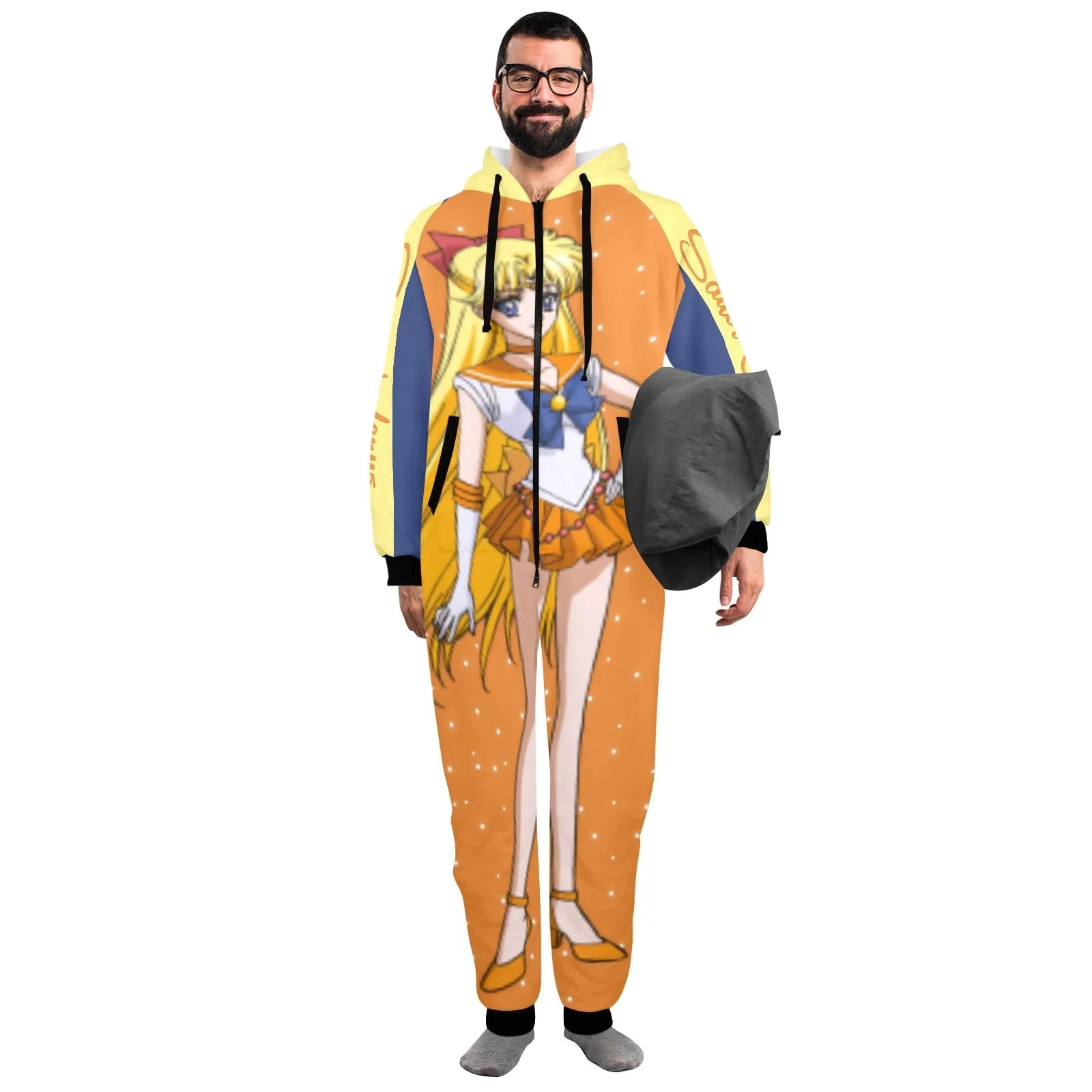 Sailor Venus One-Piece Unisex Zip Up Hooded Pajamas