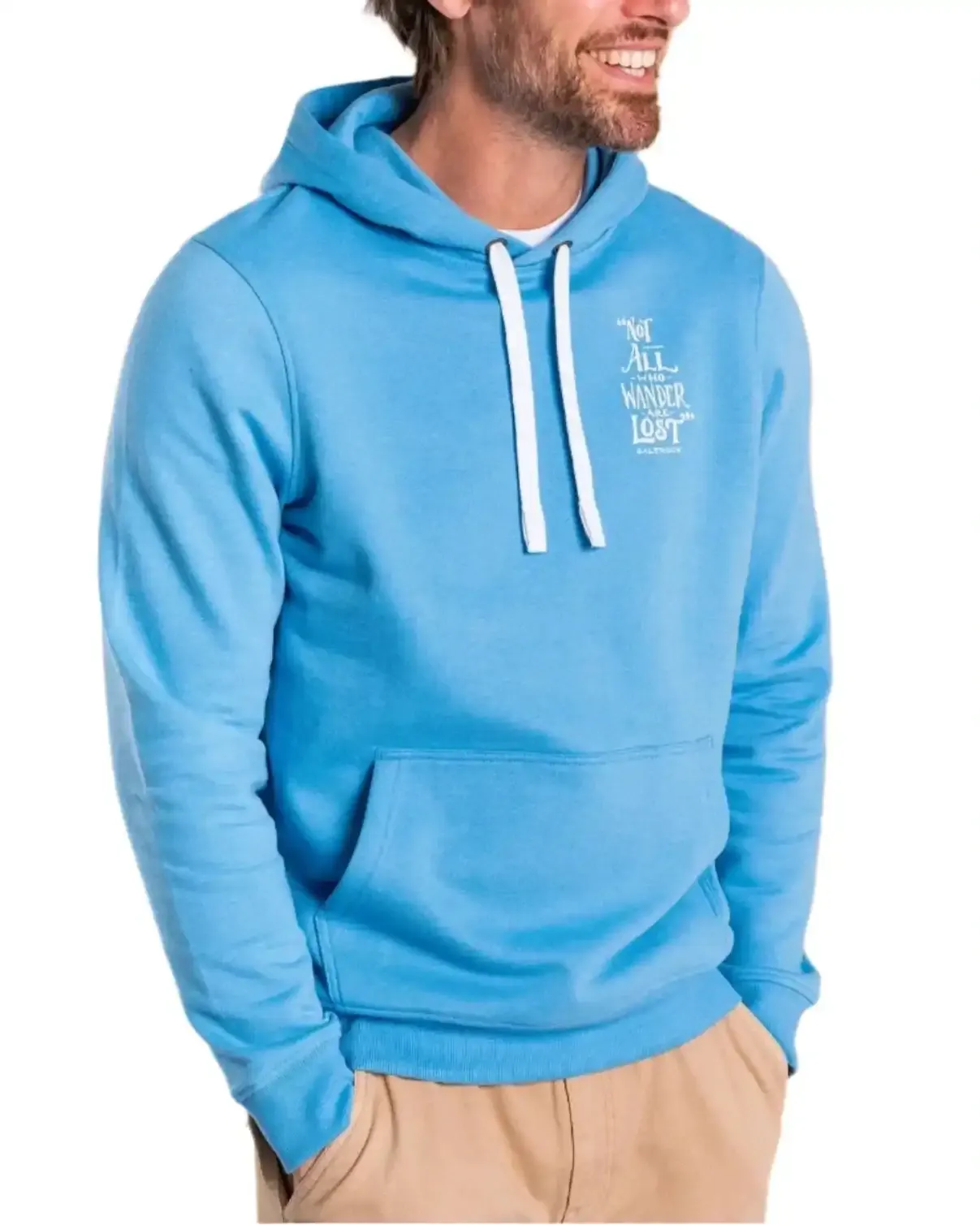 Saltrock Mens Lost Ships Pop Hoodie Light Blue