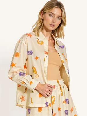 Seashell Oversized Button Down Shirt