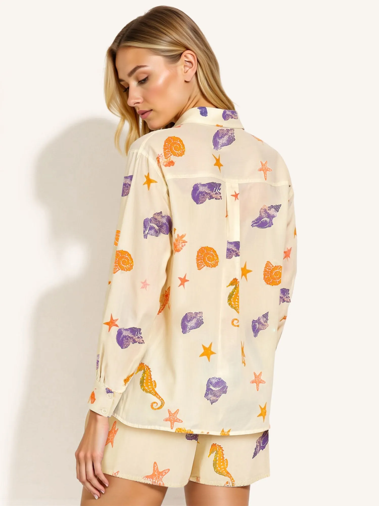 Seashell Oversized Button Down Shirt