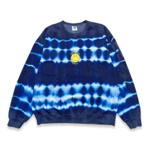 Seasonal Hero 'Trippy Smiler' Tie Dye Washed Sweater - Navy & White