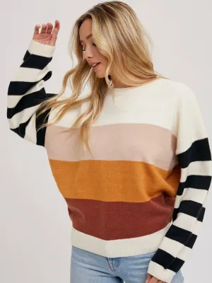 Seeing Double Striped Sweater: Multi