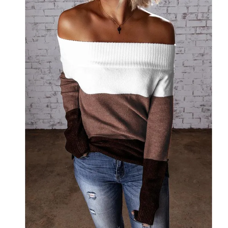 Sexy Off The Shoulder Women Knitting Sweaters