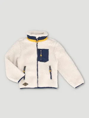 Sherpa Patch Pocket Sweater - White