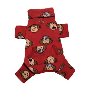Silly Monkey Turtleneck Pajamas — Red