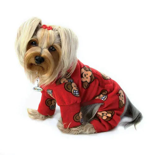 Silly Monkey Turtleneck Pajamas — Red