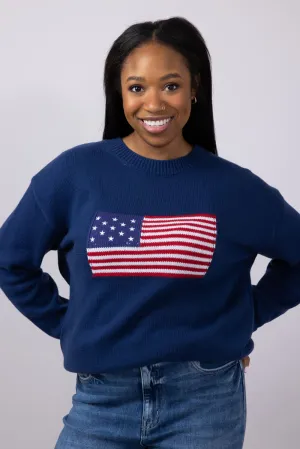 Simply Southern USA Sweater for Women in Navy | 0125-MN-SWTR-USA-NAVY