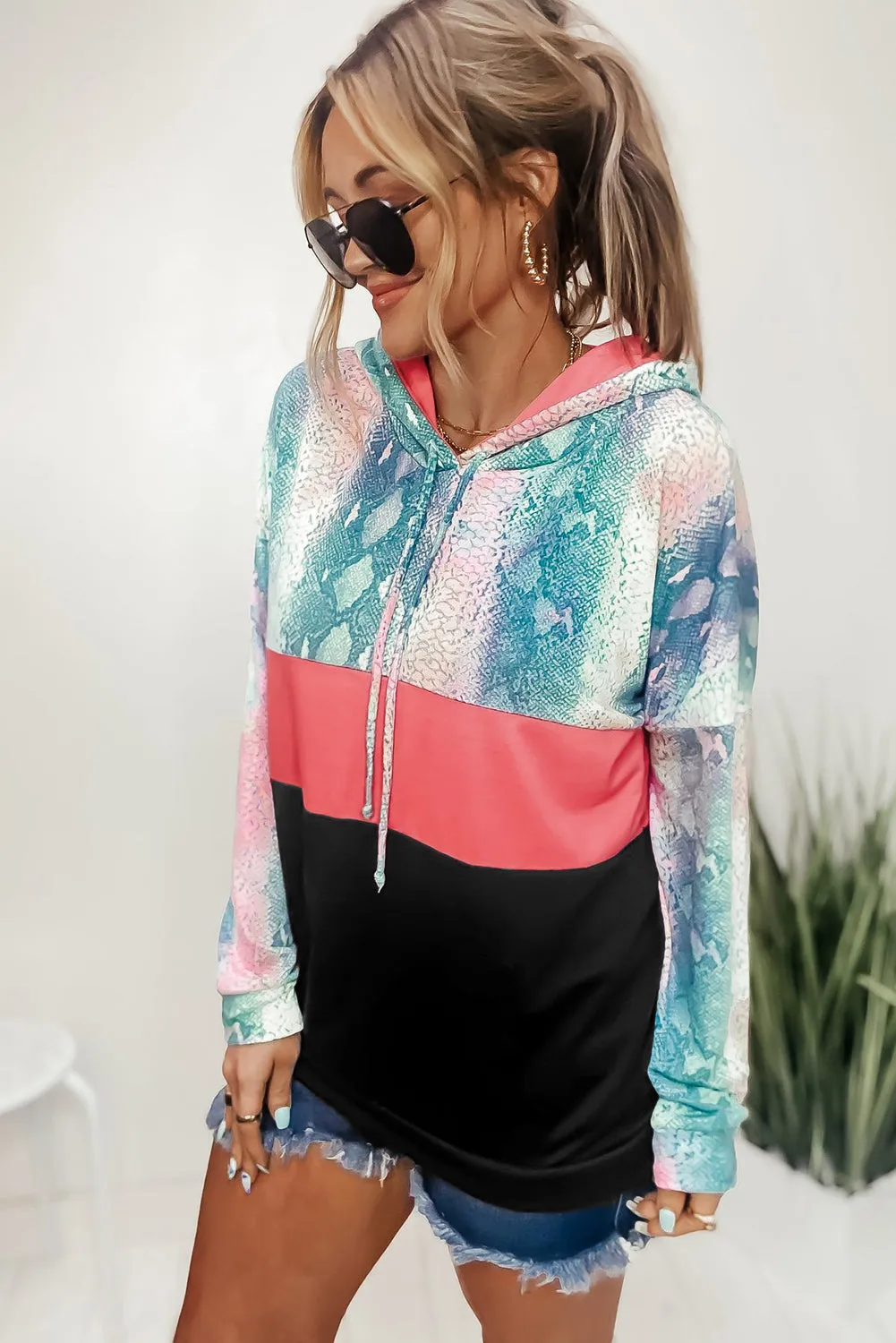 Snakeskin Colorblock Hoodie