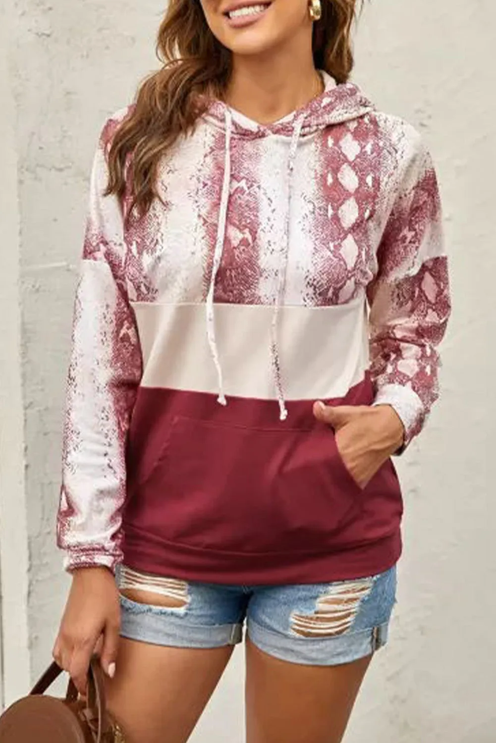 Snakeskin Colorblock Hoodie