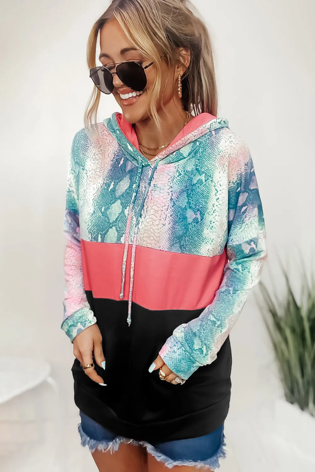 Snakeskin Colorblock Hoodie