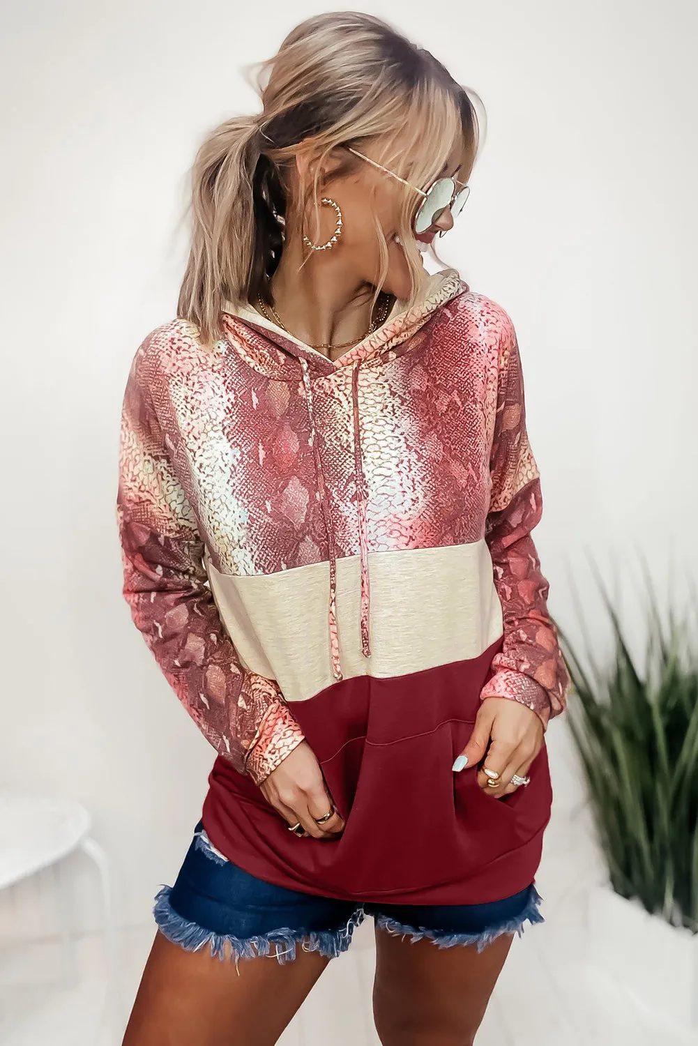 Snakeskin Colorblock Hoodie