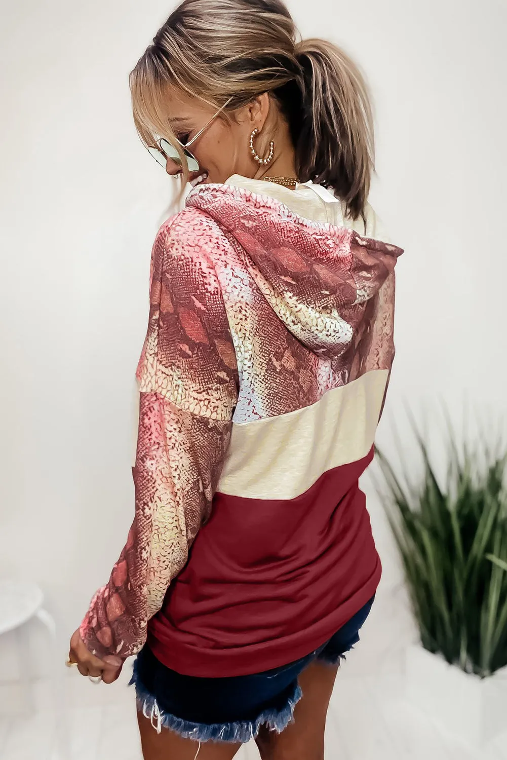 Snakeskin Colorblock Hoodie