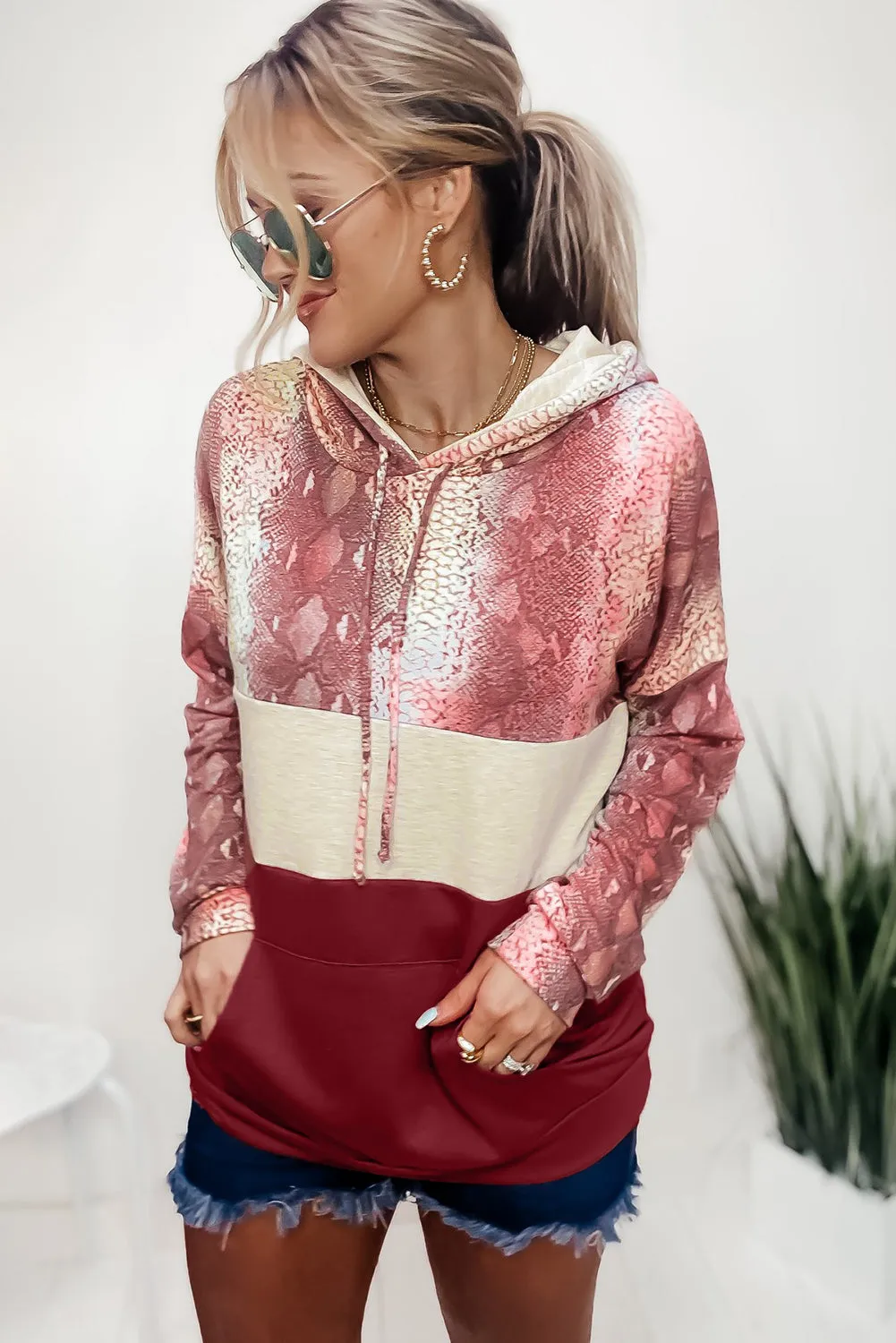 Snakeskin Colorblock Hoodie