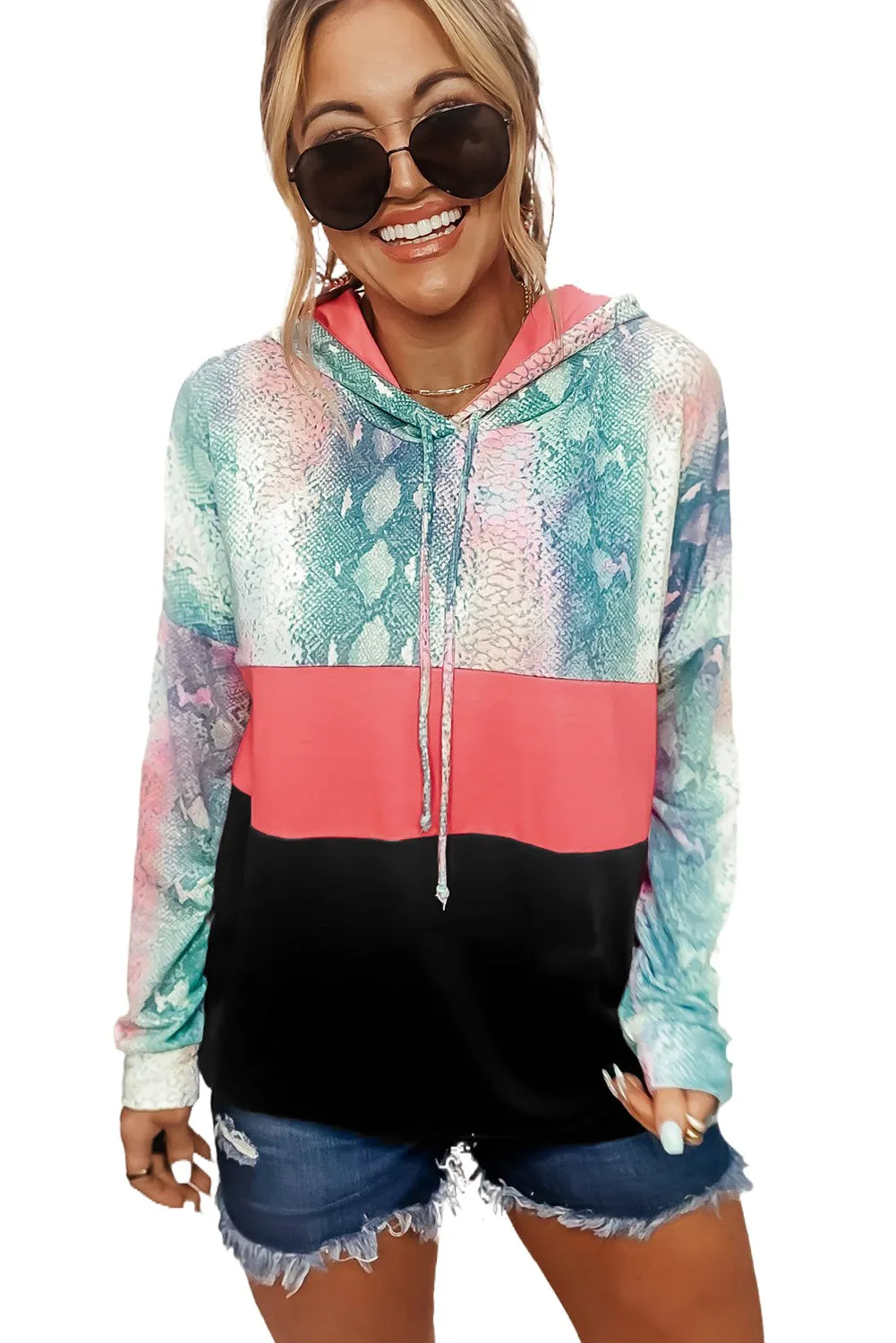 Snakeskin Colorblock Hoodie