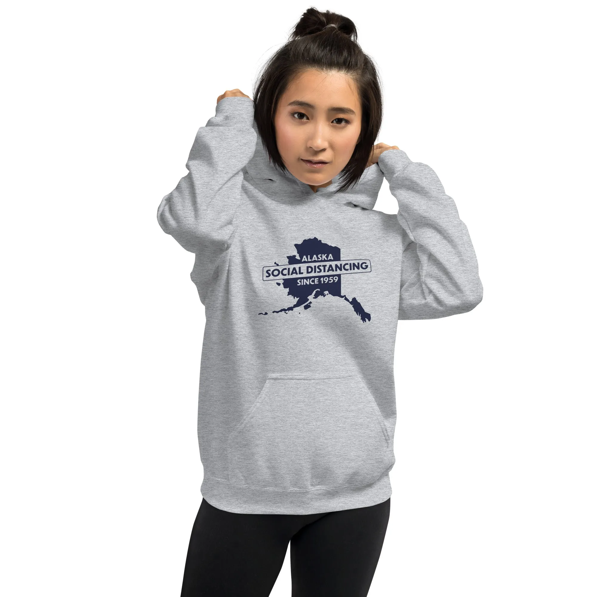 Social Distancing Since 1959 Alaska Hoodie