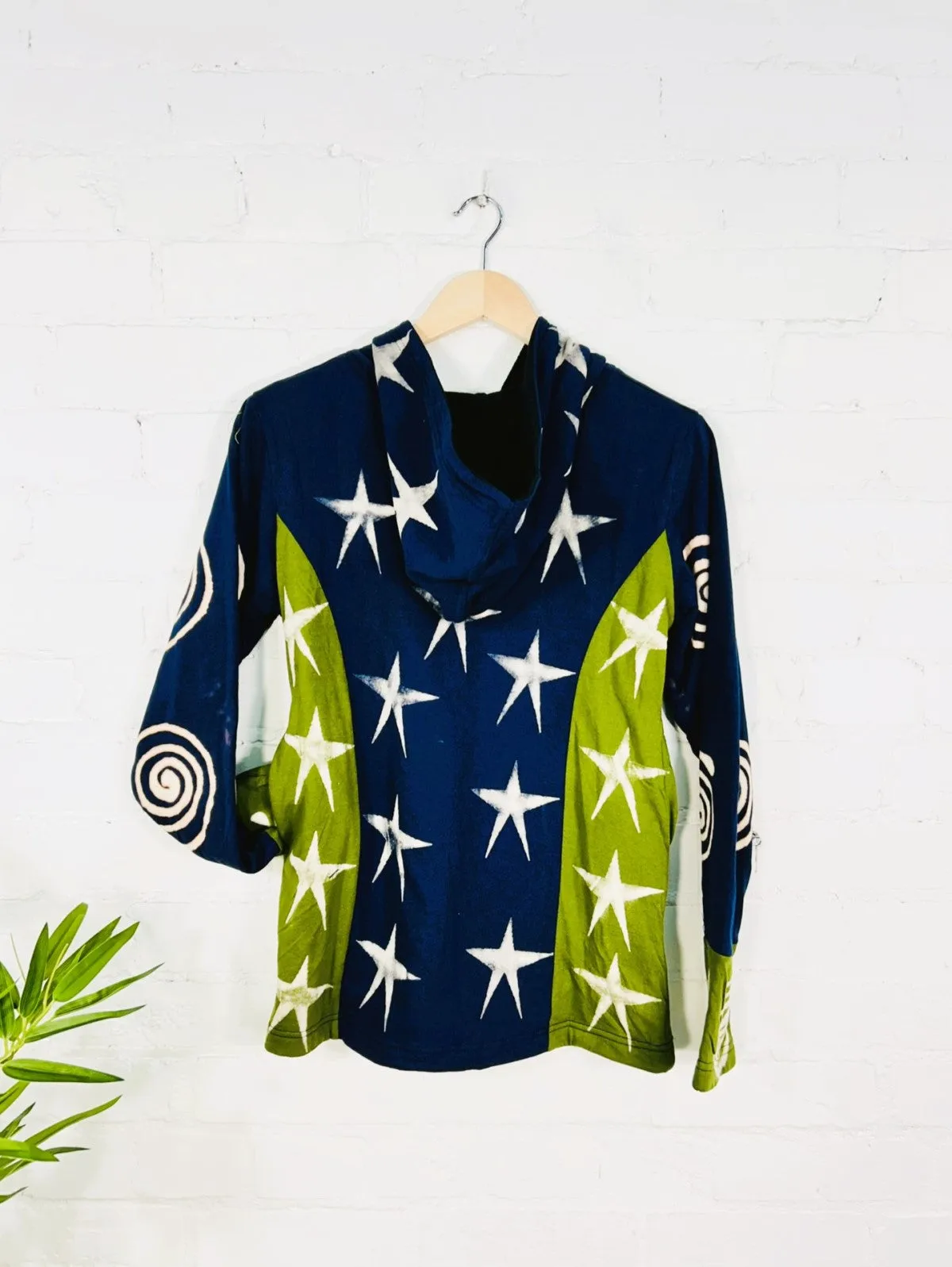 Star Lined Zip Hood Top
