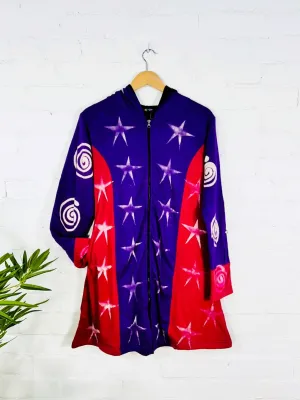 Star Long Lined Zip Hood Top