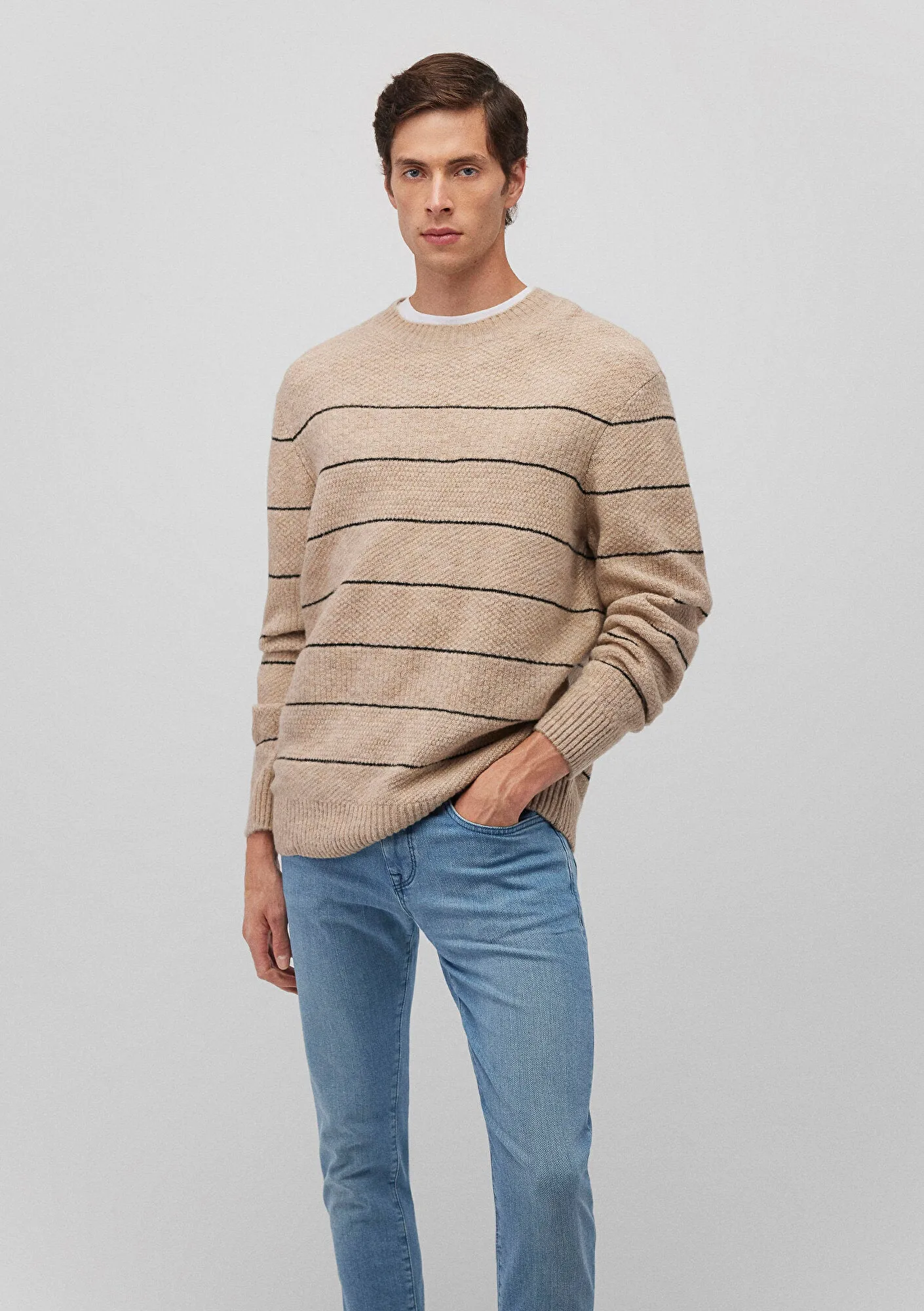 Striped Beige Sweater