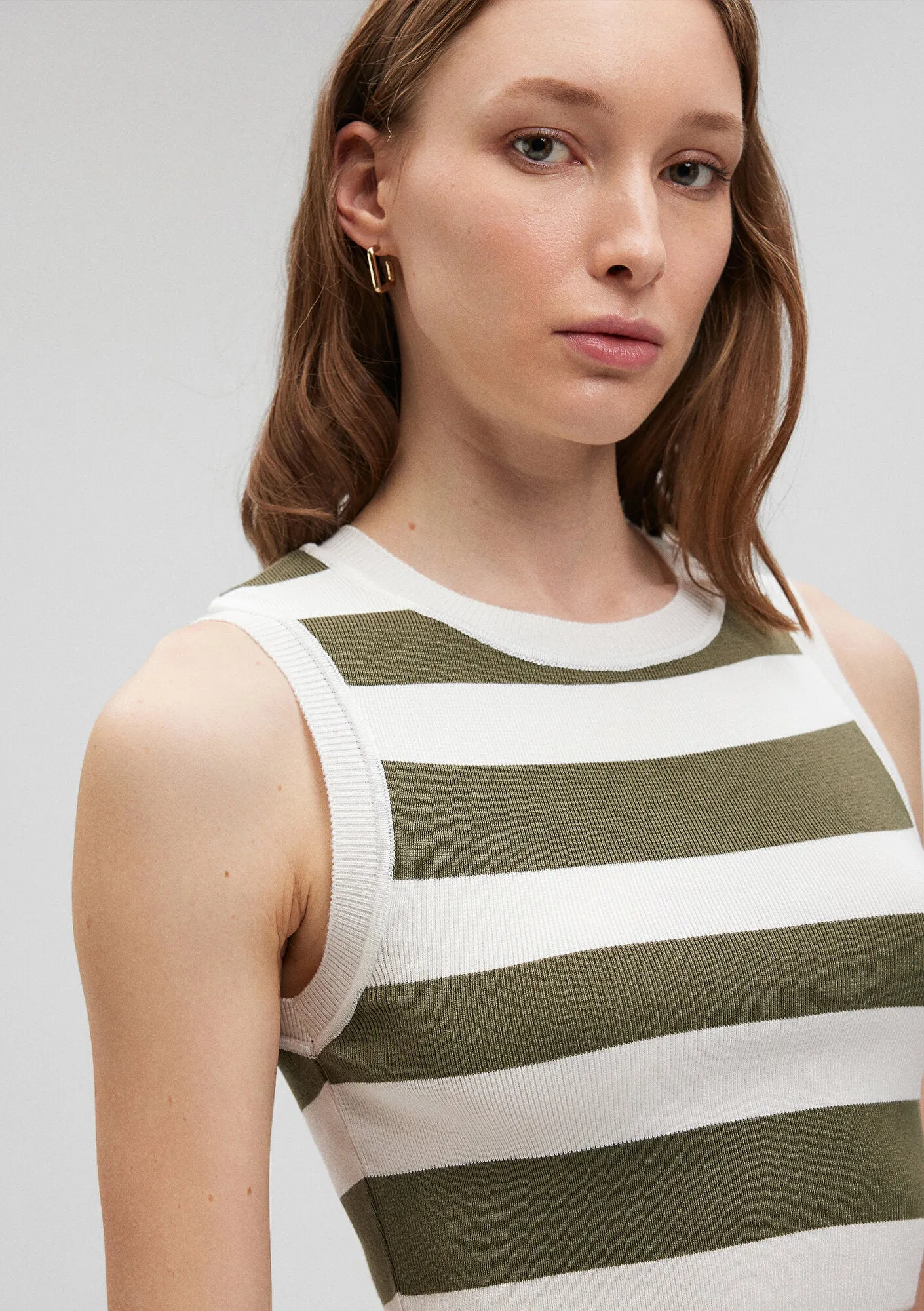 Striped Crop Knit Top