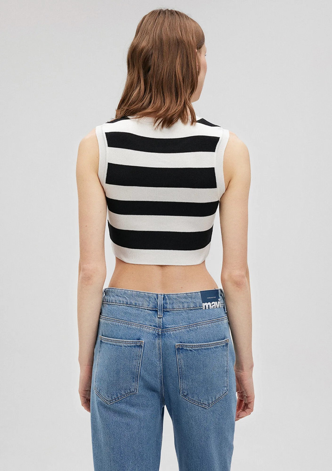 Striped Crop Knit Top