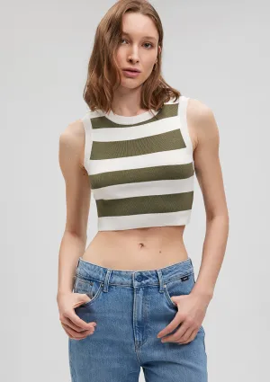 Striped Crop Knit Top