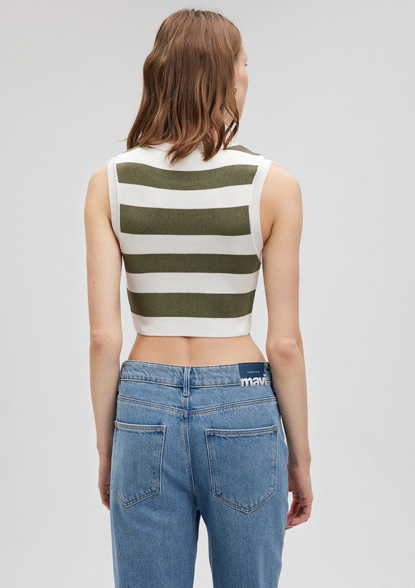 Striped Crop Knit Top