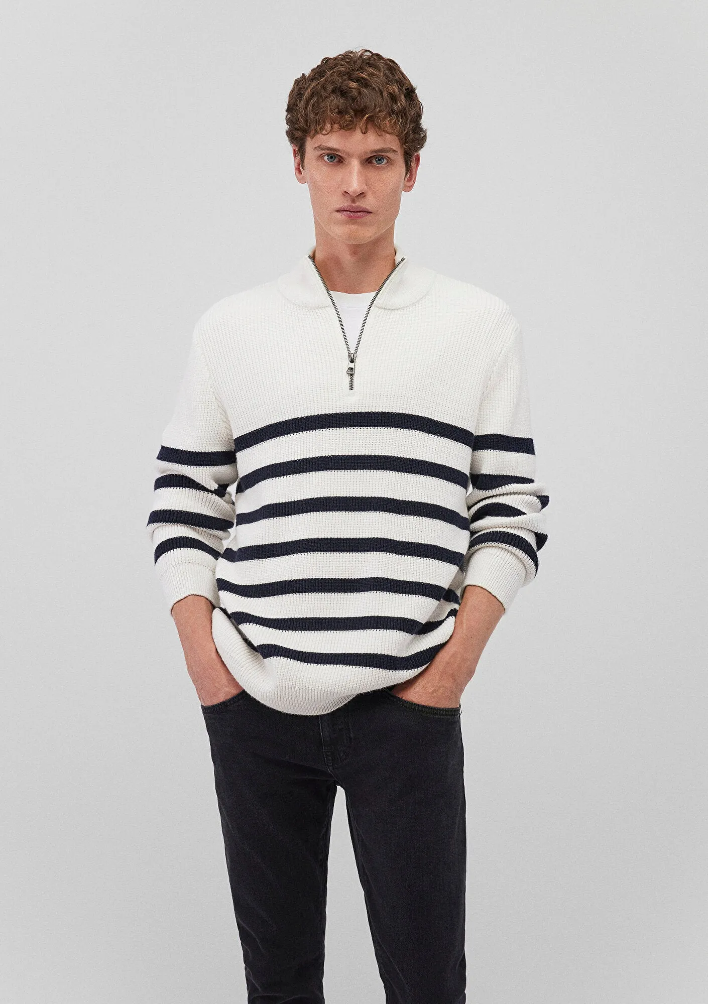 Striped Off White Sweater