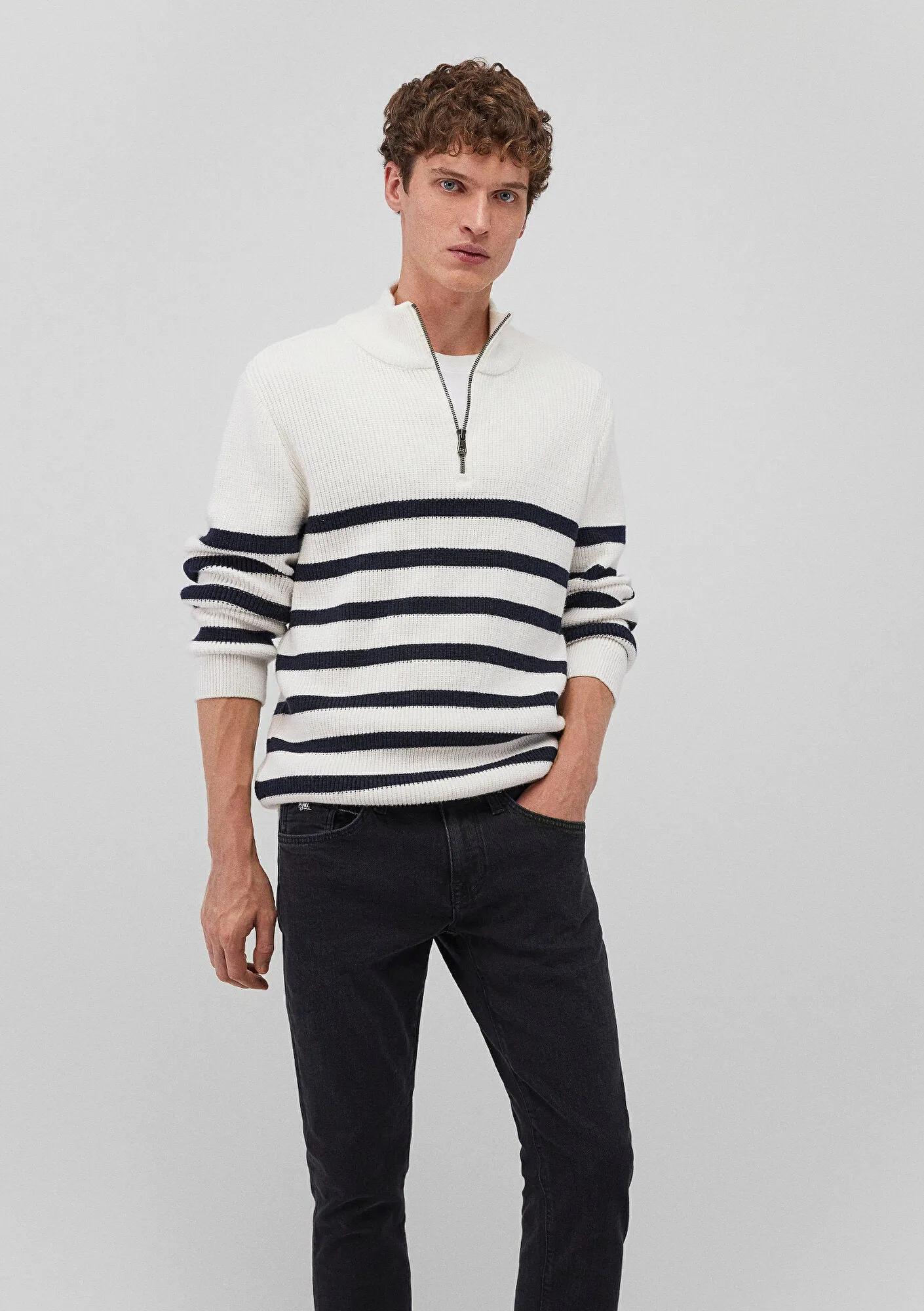 Striped Off White Sweater