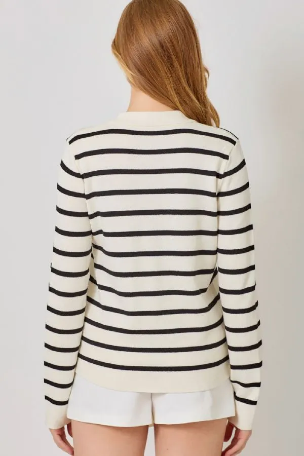 STRIPED SWEATER JACKET